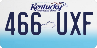 KY license plate 466UXF