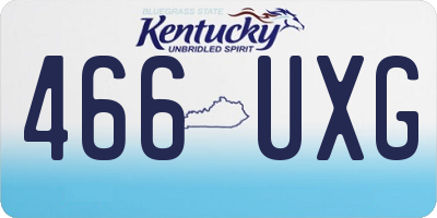 KY license plate 466UXG