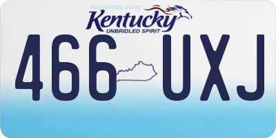 KY license plate 466UXJ