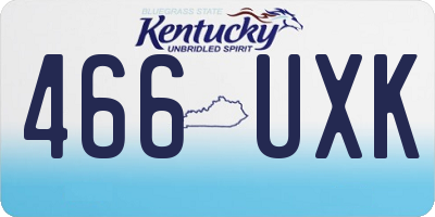 KY license plate 466UXK