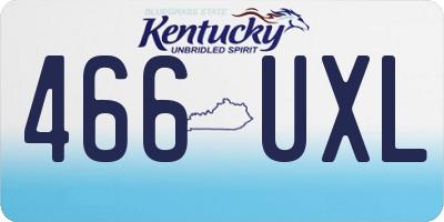 KY license plate 466UXL