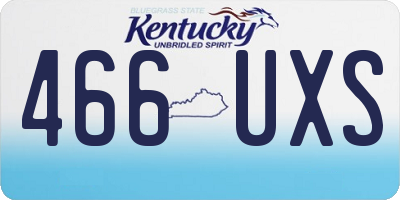 KY license plate 466UXS