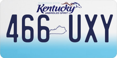 KY license plate 466UXY