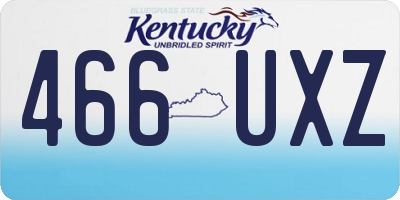 KY license plate 466UXZ