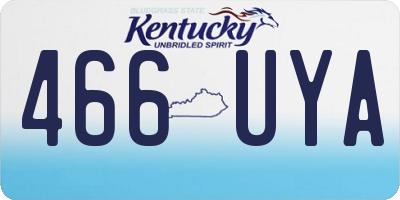 KY license plate 466UYA