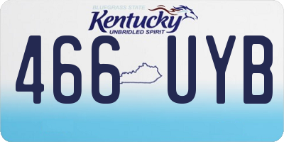 KY license plate 466UYB