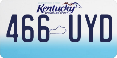 KY license plate 466UYD