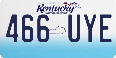 KY license plate 466UYE