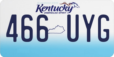 KY license plate 466UYG