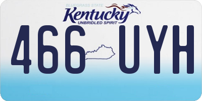 KY license plate 466UYH