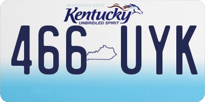 KY license plate 466UYK