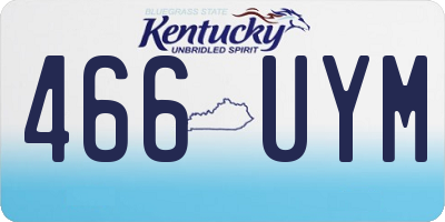 KY license plate 466UYM