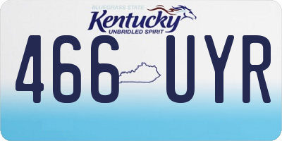 KY license plate 466UYR