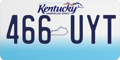 KY license plate 466UYT