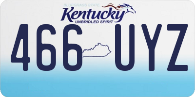 KY license plate 466UYZ