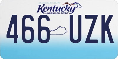 KY license plate 466UZK