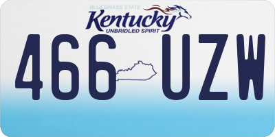 KY license plate 466UZW