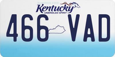 KY license plate 466VAD