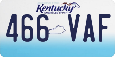 KY license plate 466VAF