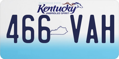 KY license plate 466VAH