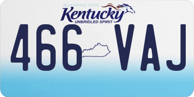 KY license plate 466VAJ
