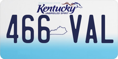 KY license plate 466VAL
