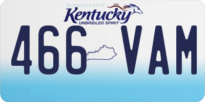 KY license plate 466VAM