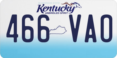 KY license plate 466VAO