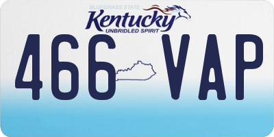 KY license plate 466VAP