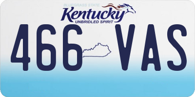 KY license plate 466VAS