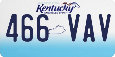 KY license plate 466VAV