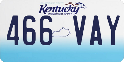 KY license plate 466VAY