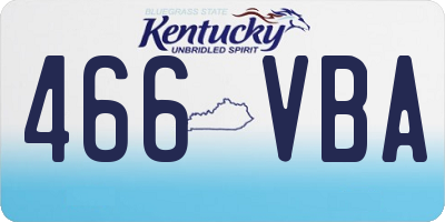 KY license plate 466VBA