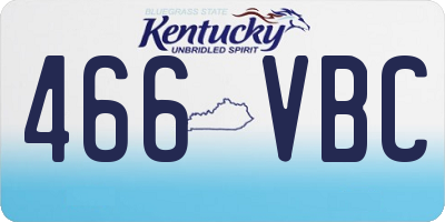 KY license plate 466VBC