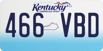 KY license plate 466VBD