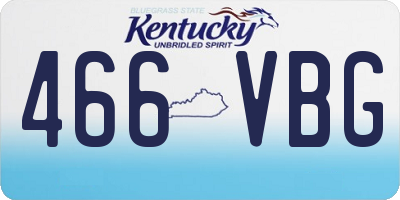 KY license plate 466VBG