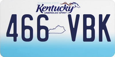 KY license plate 466VBK