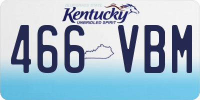 KY license plate 466VBM