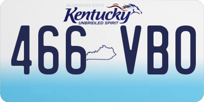 KY license plate 466VBO