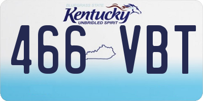 KY license plate 466VBT