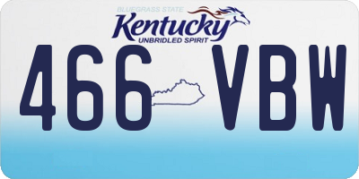 KY license plate 466VBW