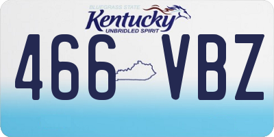 KY license plate 466VBZ