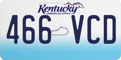 KY license plate 466VCD
