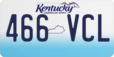 KY license plate 466VCL