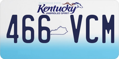 KY license plate 466VCM