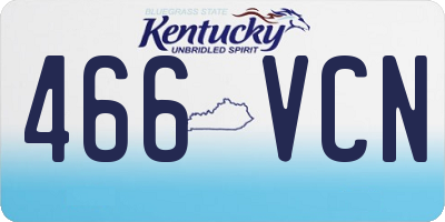 KY license plate 466VCN