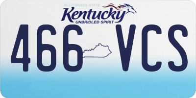 KY license plate 466VCS