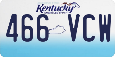KY license plate 466VCW