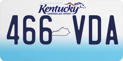 KY license plate 466VDA