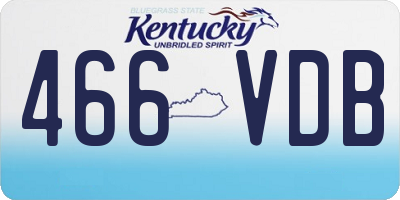 KY license plate 466VDB